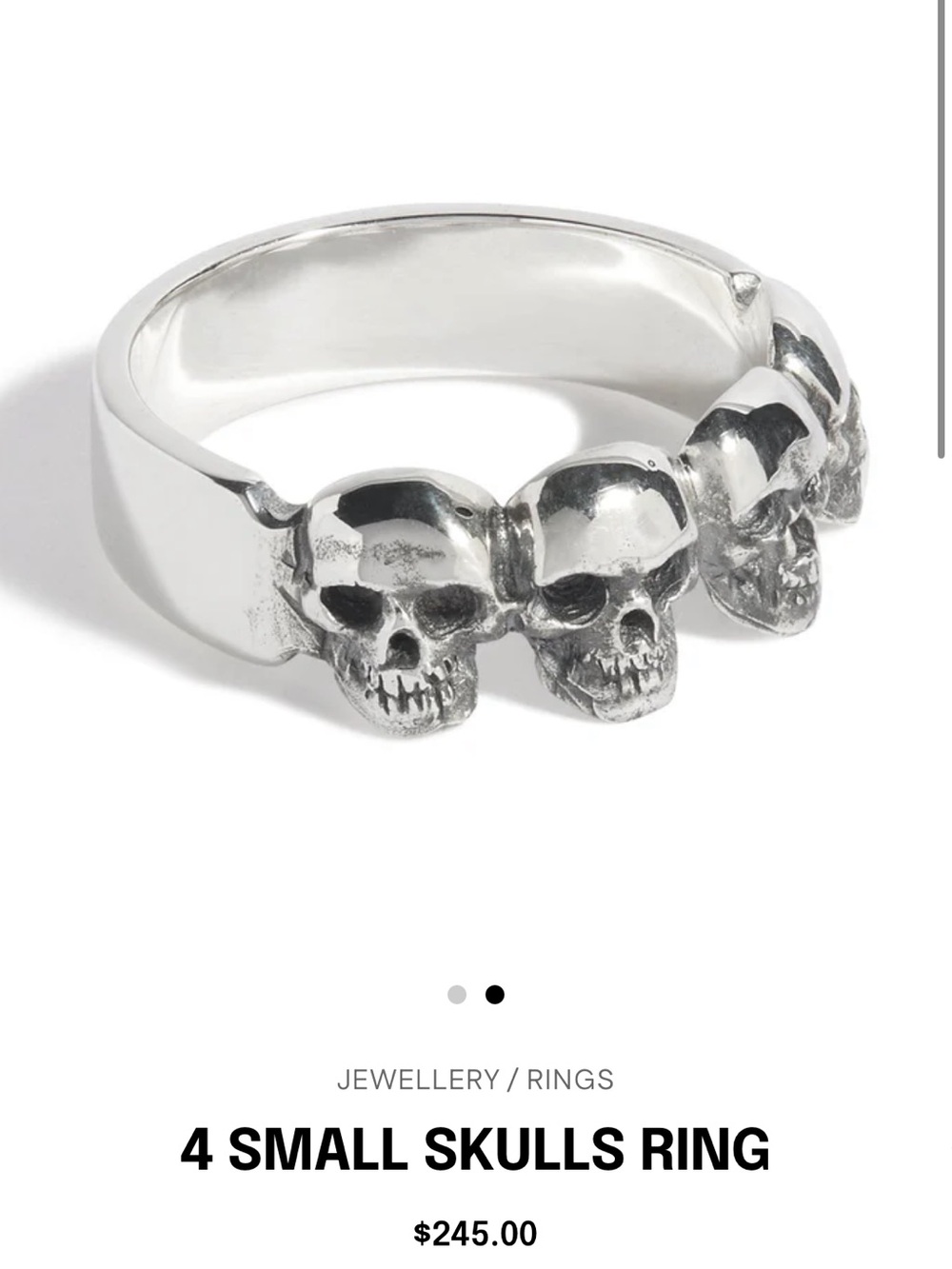 Great Frog 4 Small Skulls Ring